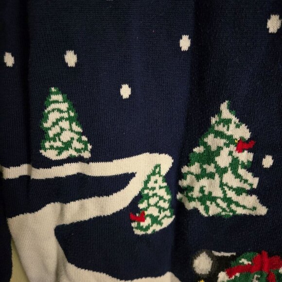 Lands' End Supima Cotton Polka Dot Christmas Car Holiday Sweater Size 1X - Picture 6 of 7